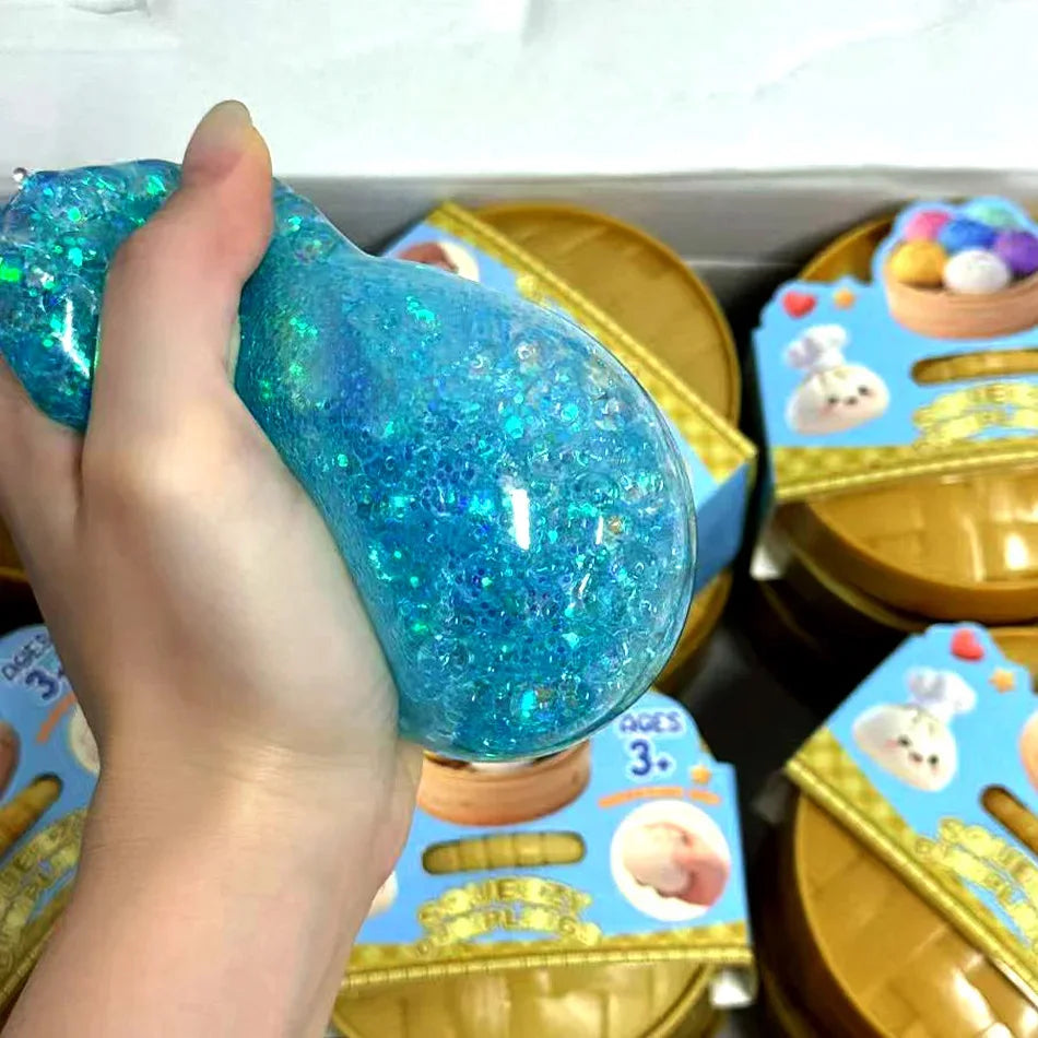 Dumpling Squishy Cute Colorful Bun Toy Slow Rising Stress Relief Fidget Toy for Kids Adults Anti-Anxiety Gif