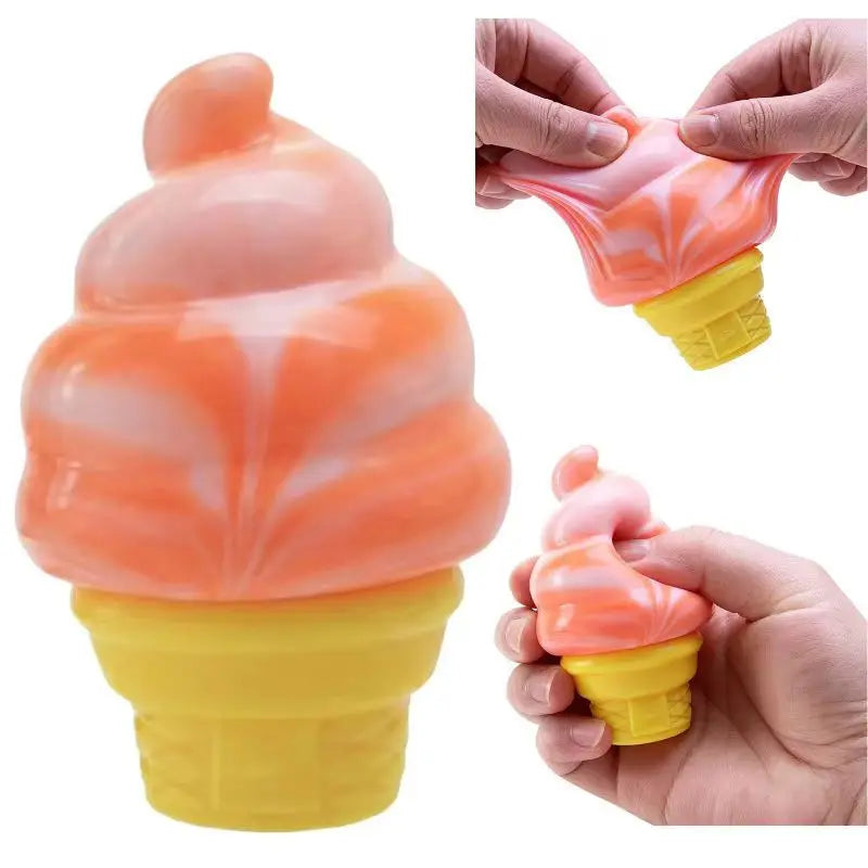 Sensory Squeeze Toy Ice Cream Color Squishy Stress Relief Fidget Toys Children Adults Collectable