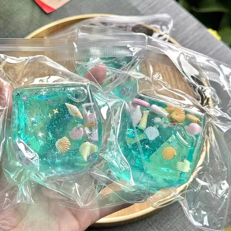 Squishy Stress Balls Cube Ocean Sensory Fidget Toy Slow Rise Squishy Toys for Kids and Adults Squeeze Relax Gift 2026 New