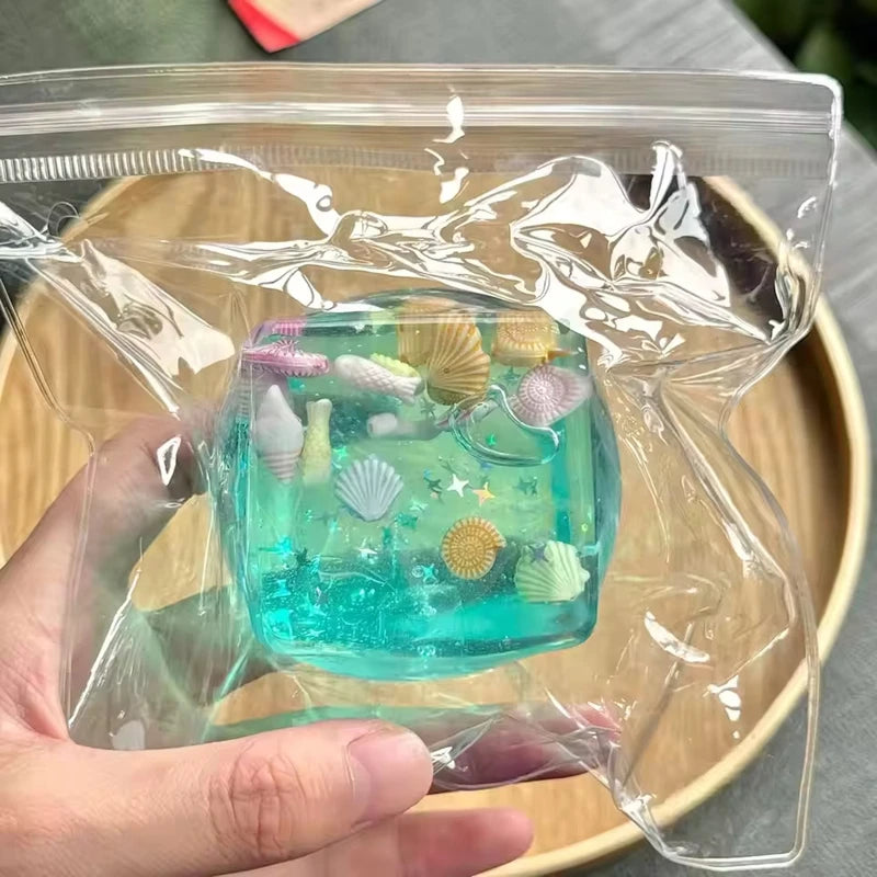 Squishy Stress Balls Cube Ocean Sensory Fidget Toy Slow Rise Squishy Toys for Kids and Adults Squeeze Relax Gift 2026 New