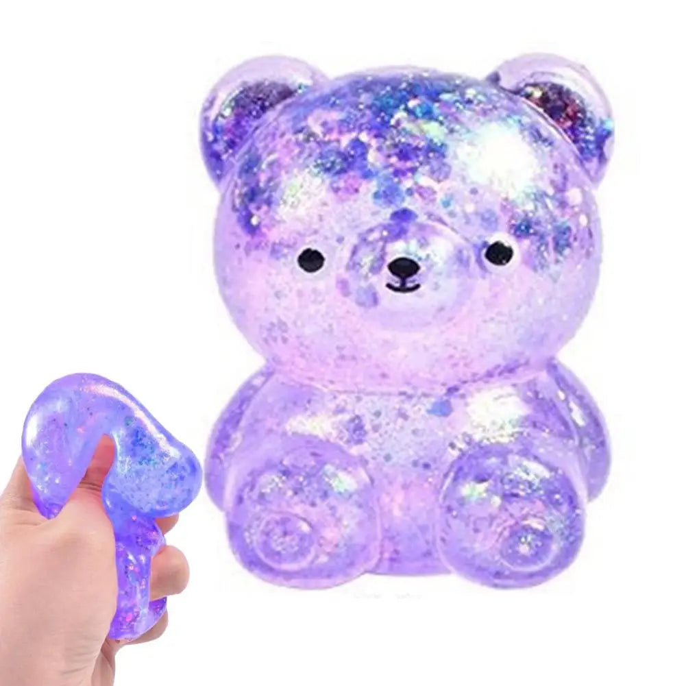 Glitter Capybara Squishy Toy Stress Relief Toy Hand Squeeze Fidget Decompression Toy for Adults Kids Gift