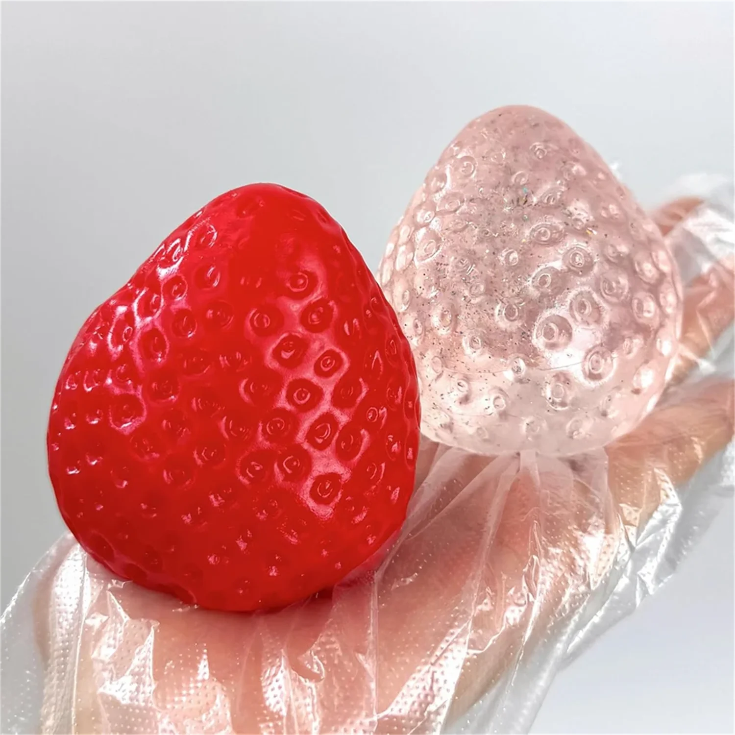 Taba Squishies Strawberry Fruit Squeeze Toys Kawaii Sticky Stress Fidget Toy Gift Perfect Desk Accessory for Kids Adults
