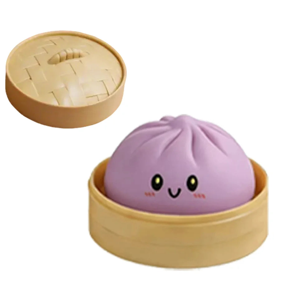Dumpling Squishy Cute Colorful Bun Toy Slow Rising Stress Relief Fidget Toy for Kids Adults Anti-Anxiety Gif