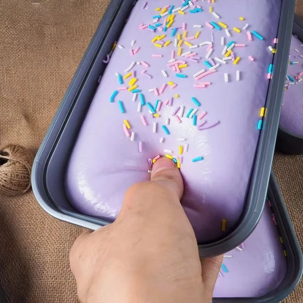 Sticky Box Cake Squishy Toy Slow Rising Squeeze Toy Butter Ice Cream Box Squishy Fidget Toy Anti Stress Release Hand Relax Gift