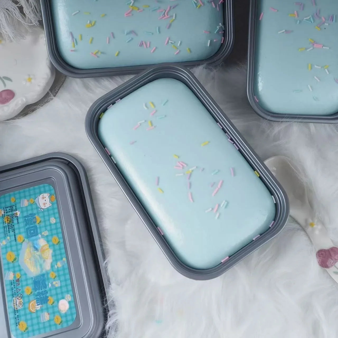 Sticky Box Cake Squishy Toy Slow Rising Squeeze Toy Butter Ice Cream Box Squishy Fidget Toy Anti Stress Release Hand Relax Gift