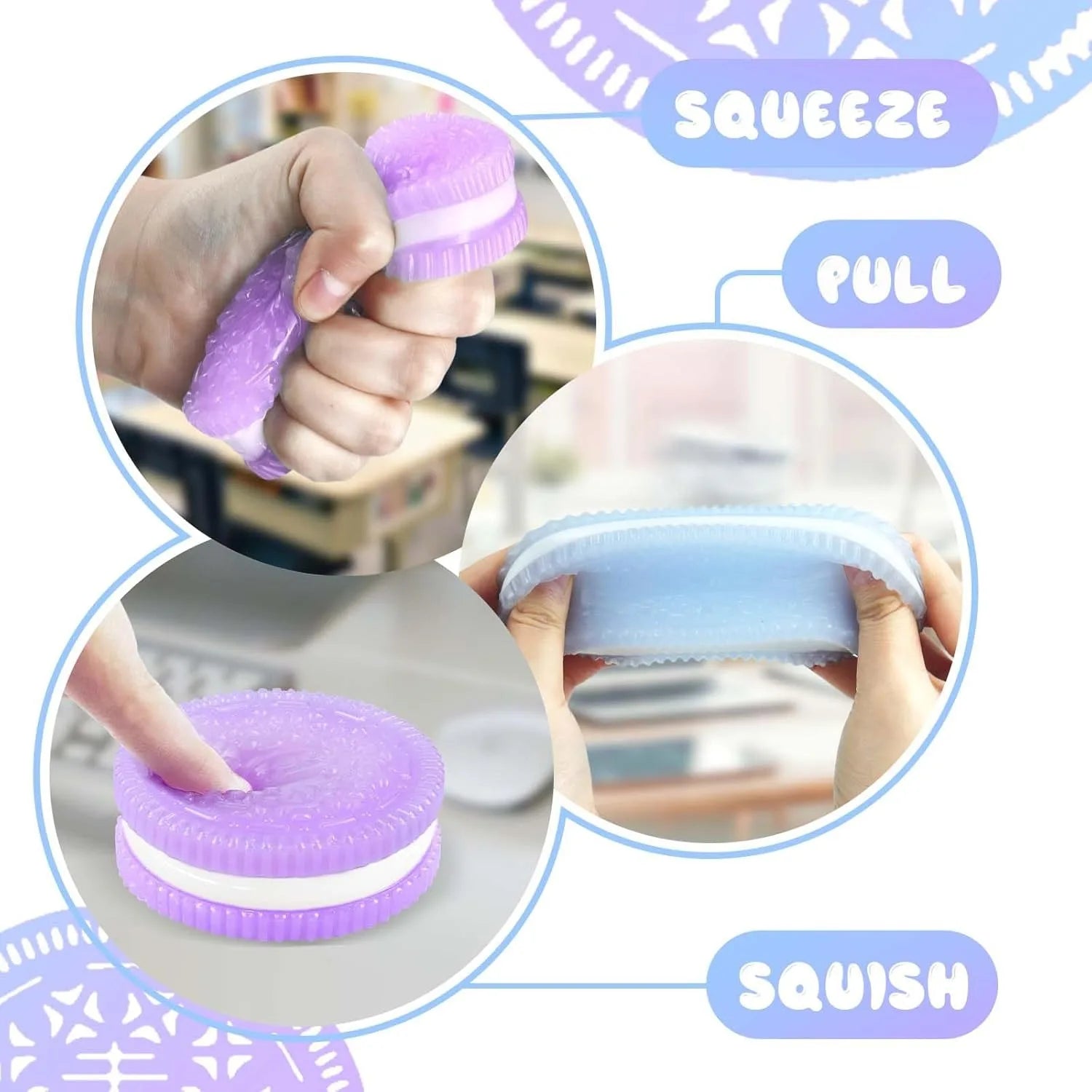 Taba Fidget Squeeze Toys Ultra-Soft Squishy Stress Relief Toys for Kids Adults Kawaii Sensory Toys Anxiety Relief Party Favors