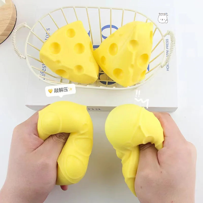 Squishy Square Cheese Squeeze Toys Slow Rebound Push Stress Relief Sensory Toy Soft Butter Cheese Fidget Toy Christmas Present