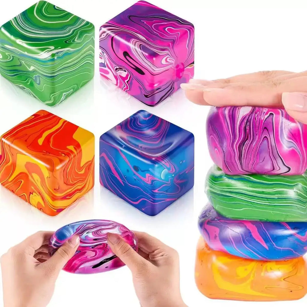 Squishy Balls Ice Cube Stress Relief Toy Super Soft Sensory Fidget Toys for Kids Adults Anxiety Relaxation Squeeze Gift