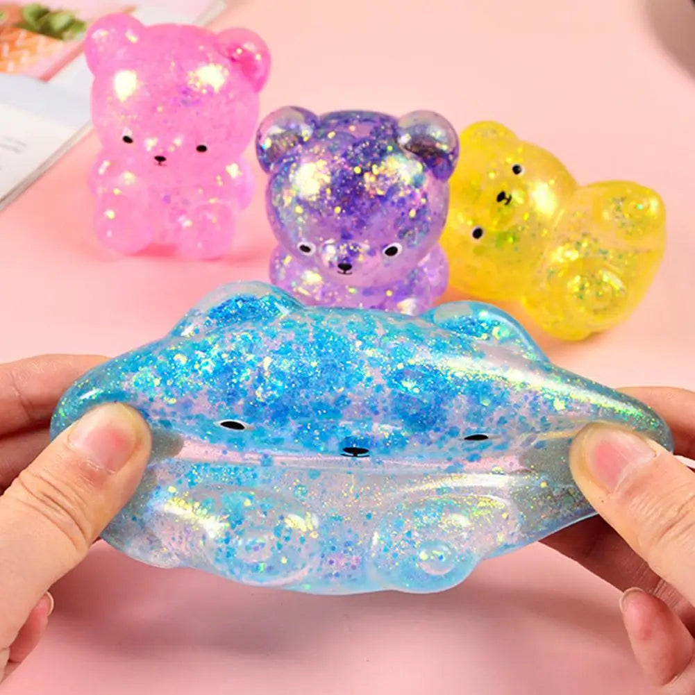 Glitter Capybara Squishy Toy Stress Relief Toy Hand Squeeze Fidget Decompression Toy for Adults Kids Gift