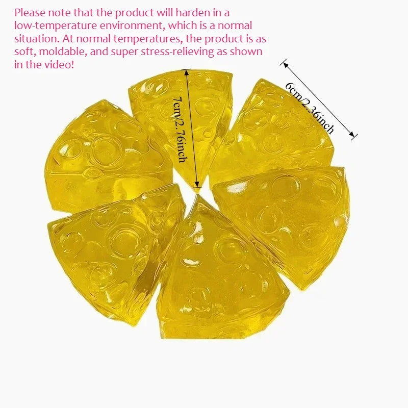 Squishy Honey Cheese Square Fidgets Toys Super Soft Mochi Cheese Squeeze Toy Funny Anti-stress Sensory Toy Gifts