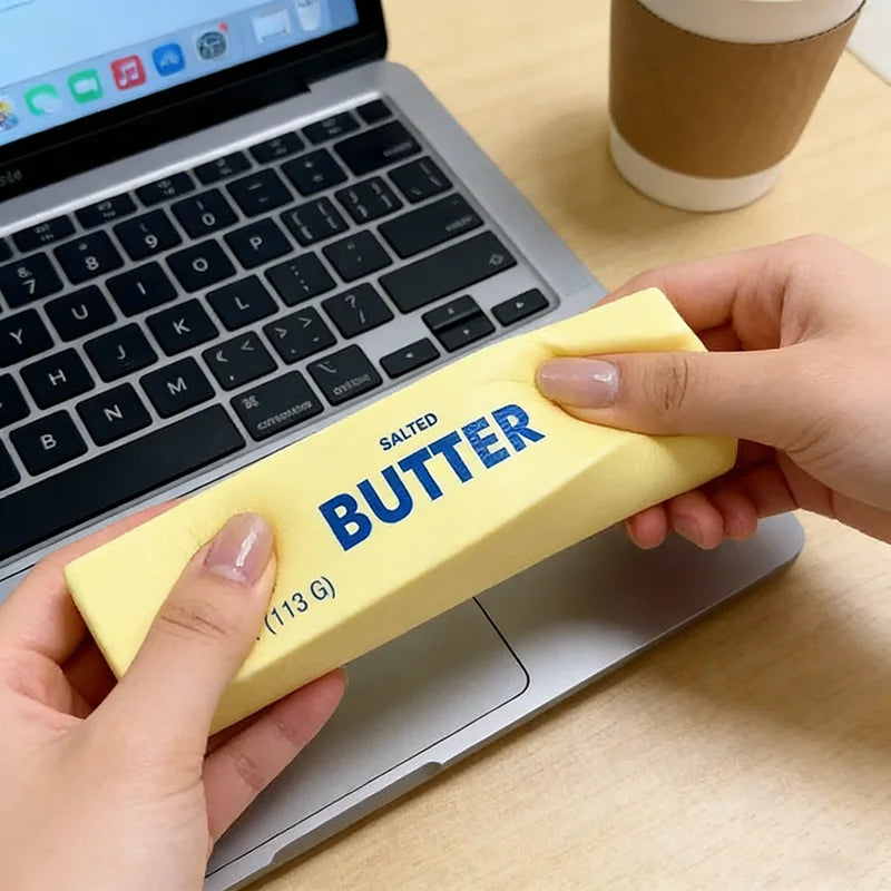 Butter Squishy Tabas Squishy Toys Anti Stress Squeeze Toy Butter Chocolate Fidget Toy Soft Sensory Food Squishies Toy Gift