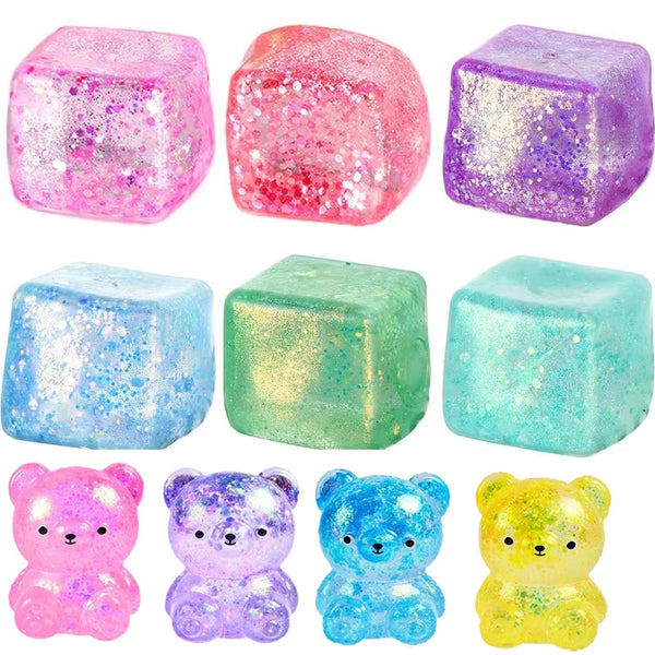 Maltose Cube Stress Squeeze Toy Decompression Small Ice Cubes Anti Stress Slow Rebound Polar Light Colorful Squeeze TPR Block