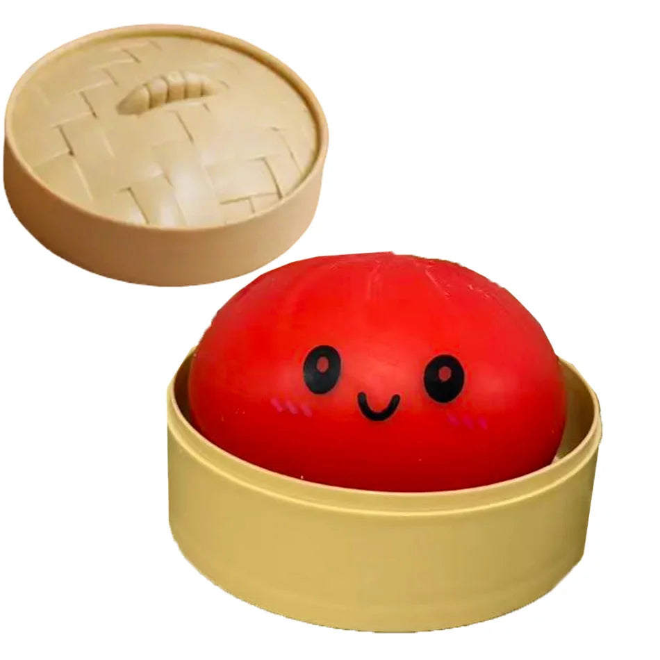 Dumpling Squishy Cute Colorful Bun Toy Slow Rising Stress Relief Fidget Toy for Kids Adults Anti-Anxiety Gif