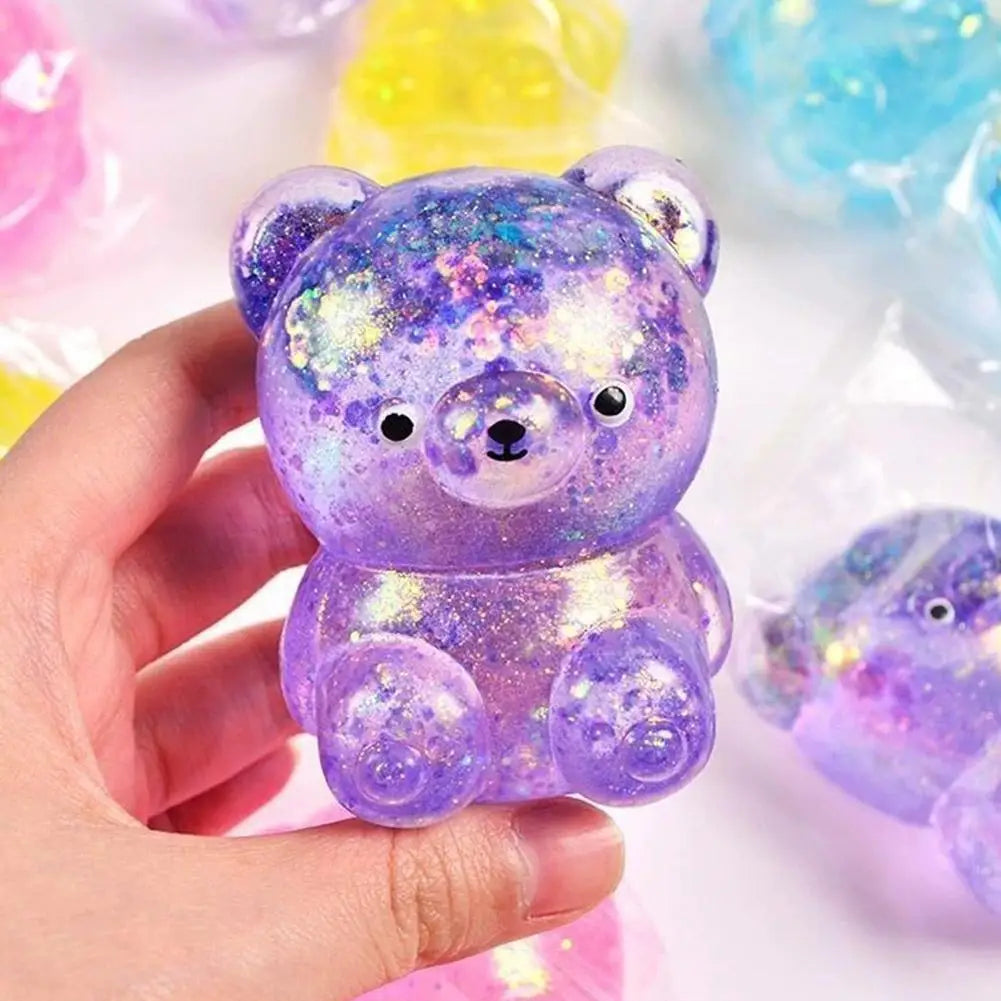 Glitter Capybara Squishy Toy Stress Relief Toy Hand Squeeze Fidget Decompression Toy for Adults Kids Gift