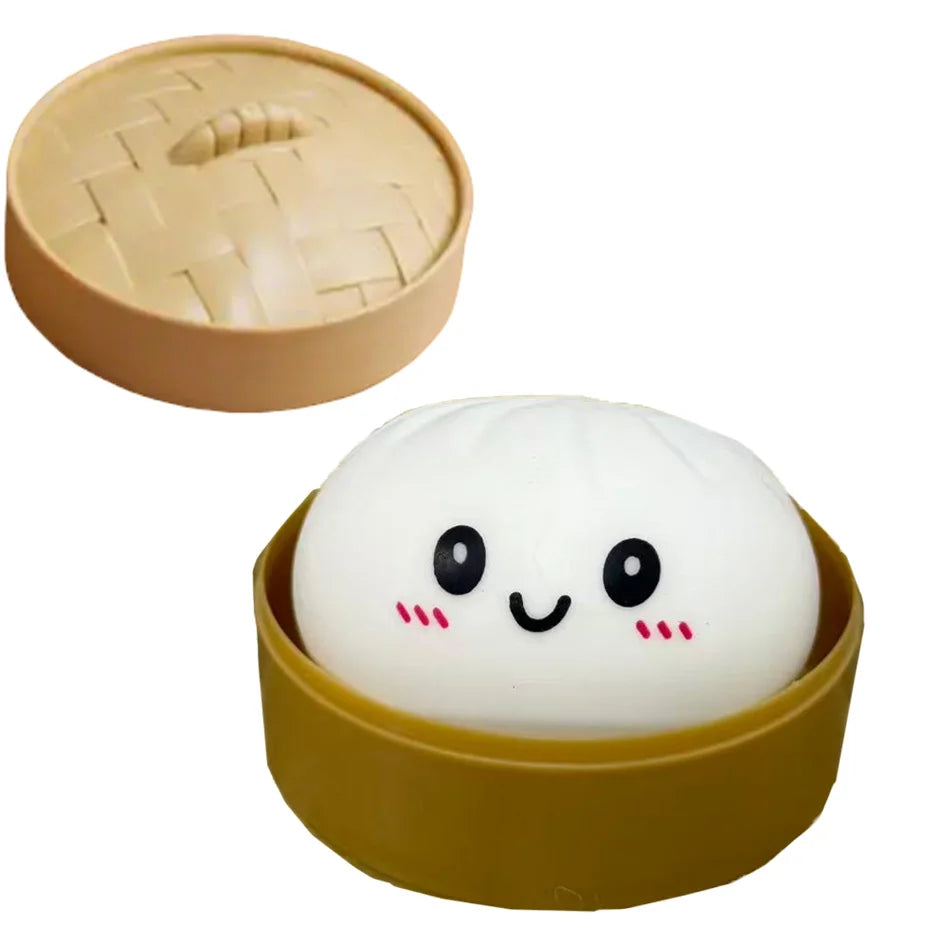 Dumpling Squishy Cute Colorful Bun Toy Slow Rising Stress Relief Fidget Toy for Kids Adults Anti-Anxiety Gif