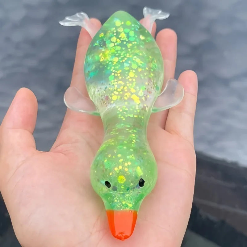 Aurora Duck Maltose Squeeze Toy Soft Cute Colorful Duck Stress Relief Decompression Stretch Toy for Adults Gift