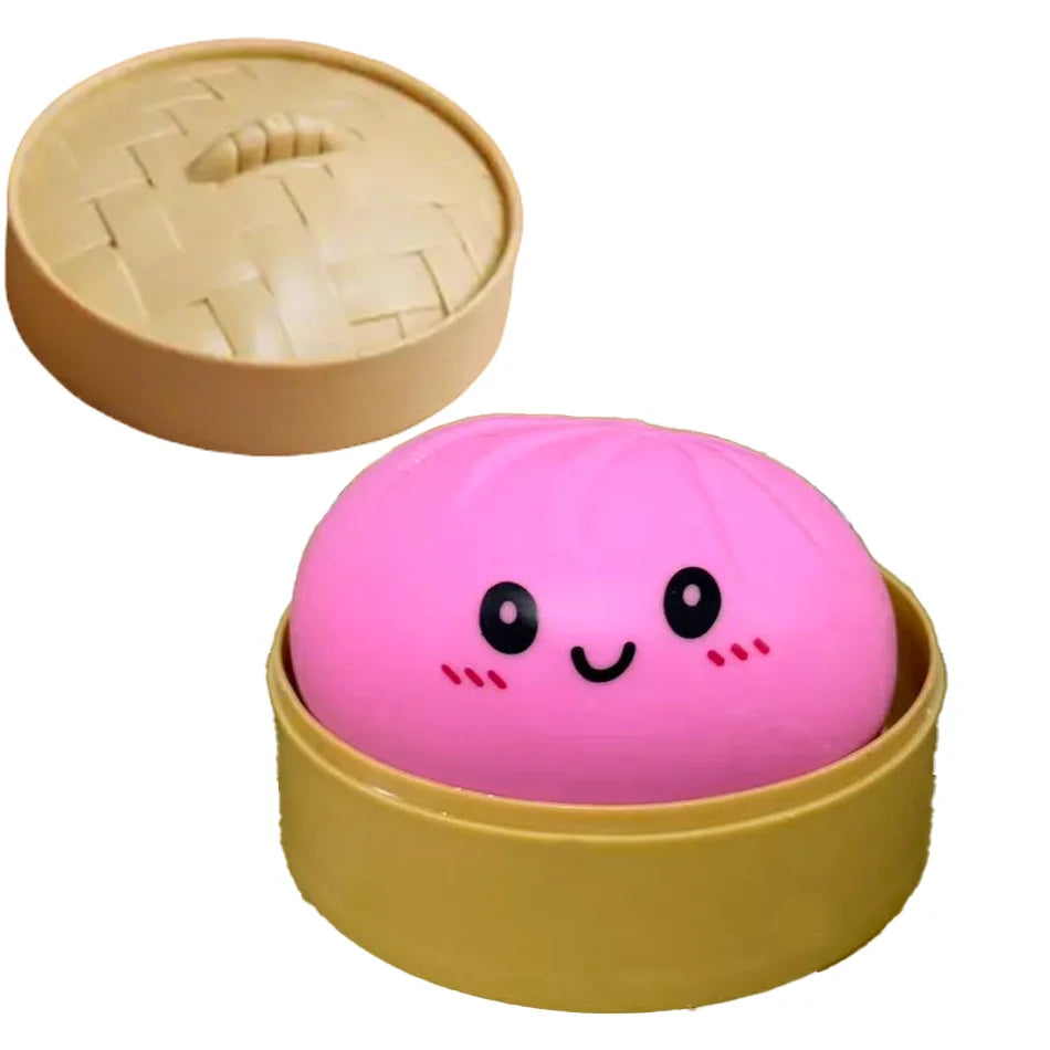 Dumpling Squishy Cute Colorful Bun Toy Slow Rising Stress Relief Fidget Toy for Kids Adults Anti-Anxiety Gif
