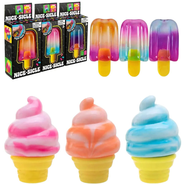 Sensory Squeeze Toy Ice Cream Color Squishy Stress Relief Fidget Toys Children Adults Collectable