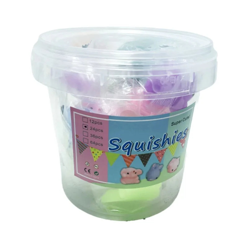12-24Pcs with Box Squishy Kawaii Sheep Bear Animal Cute Squishies Slow Rising Stress Relief Squeeze Toys