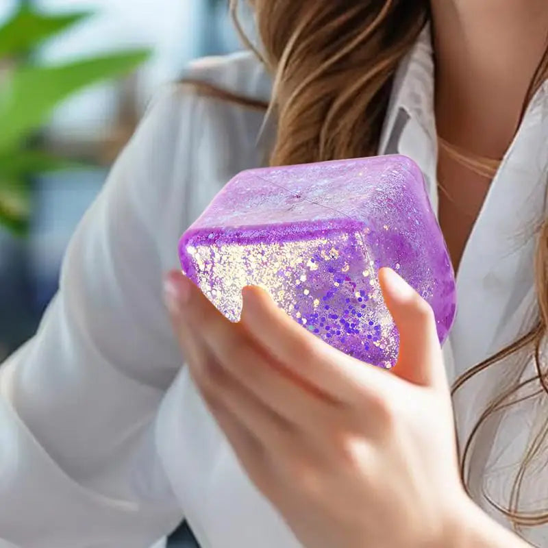 Maltose Cube Stress Squeeze Toy Decompression Small Ice Cubes Anti Stress Slow Rebound Polar Light Colorful Squeeze TPR Block
