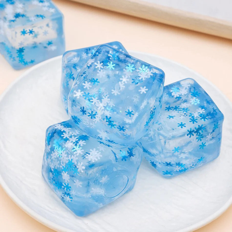 Squishy Balls Ice Cube Stress Relief Toy Super Soft Sensory Fidget Toys for Kids Adults Anxiety Relaxation Squeeze Gift