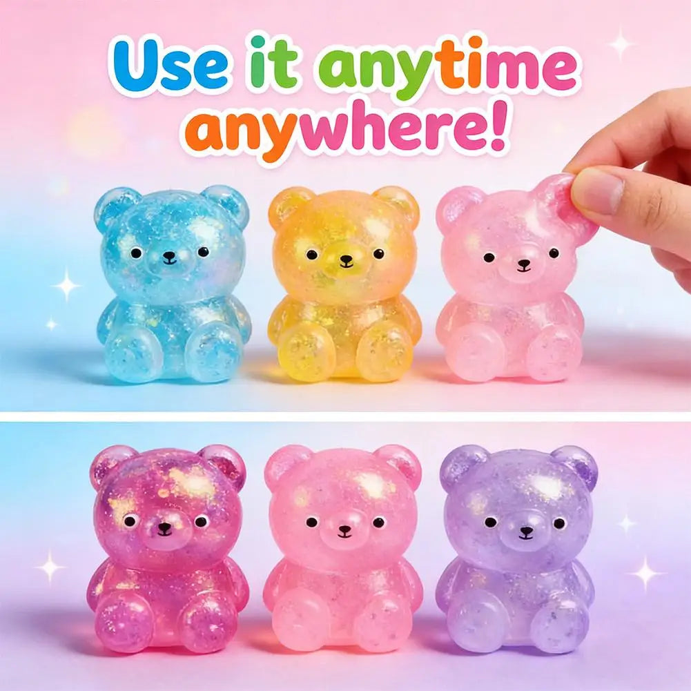 Glitter Capybara Squishy Toy Stress Relief Toy Hand Squeeze Fidget Decompression Toy for Adults Kids Gift