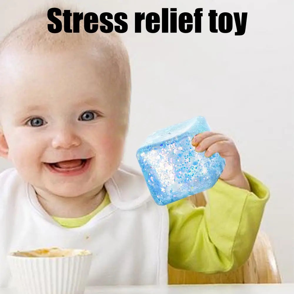Maltose Cube Stress Squeeze Toy Decompression Small Ice Cubes Anti Stress Slow Rebound Polar Light Colorful Squeeze TPR Block