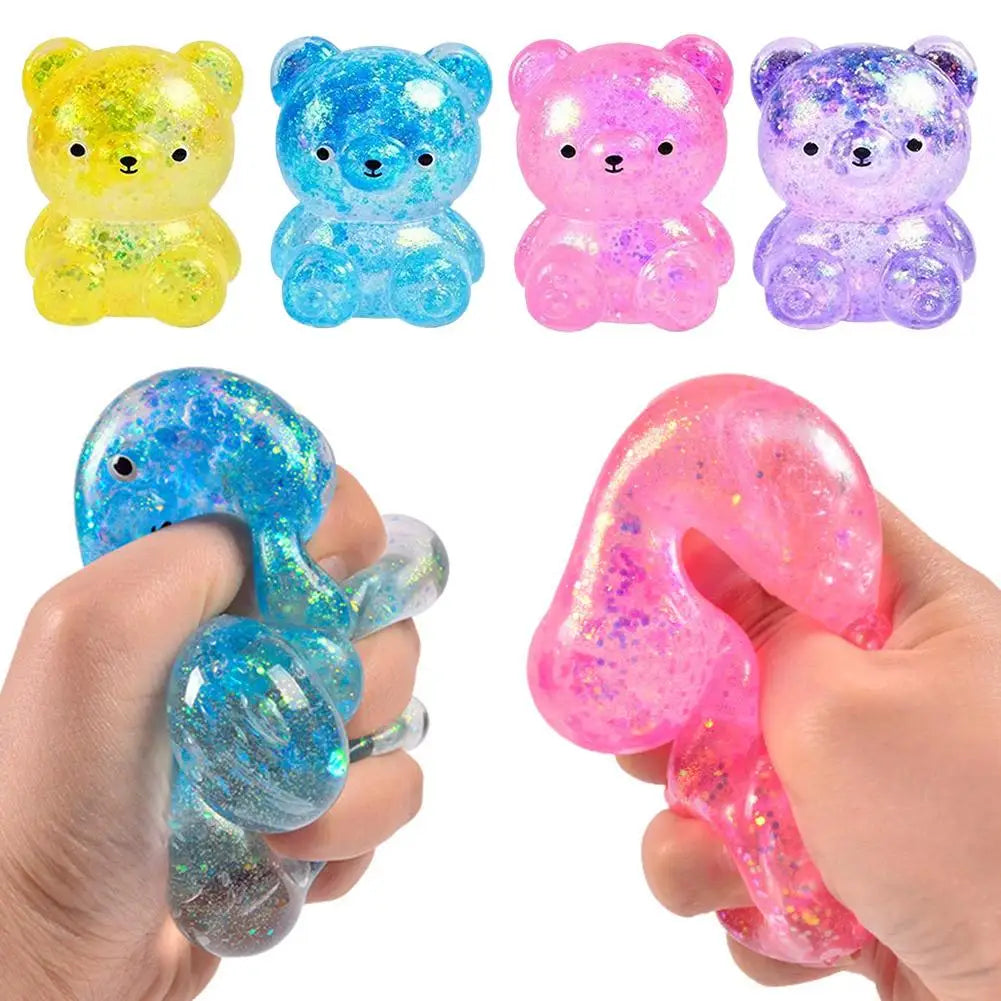 Glitter Capybara Squishy Toy Stress Relief Toy Hand Squeeze Fidget Decompression Toy for Adults Kids Gift