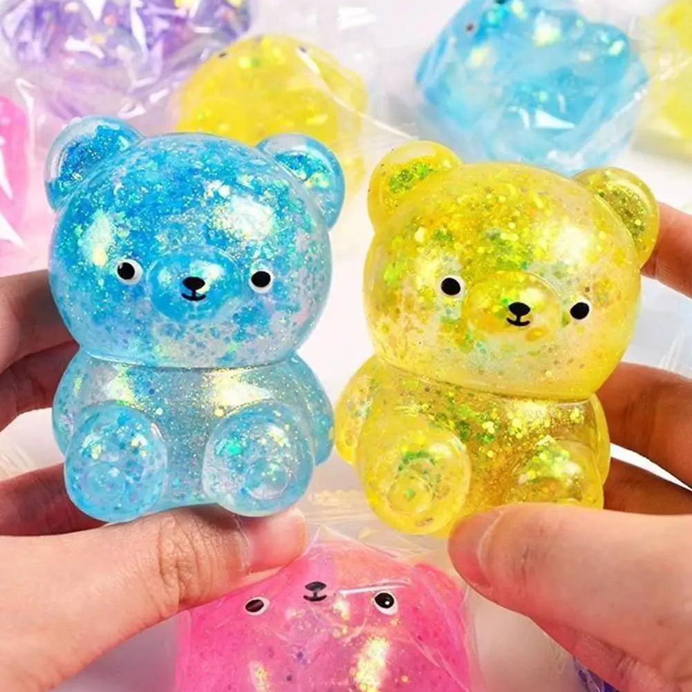 Glitter Capybara Squishy Toy Stress Relief Toy Hand Squeeze Fidget Decompression Toy for Adults Kids Gift