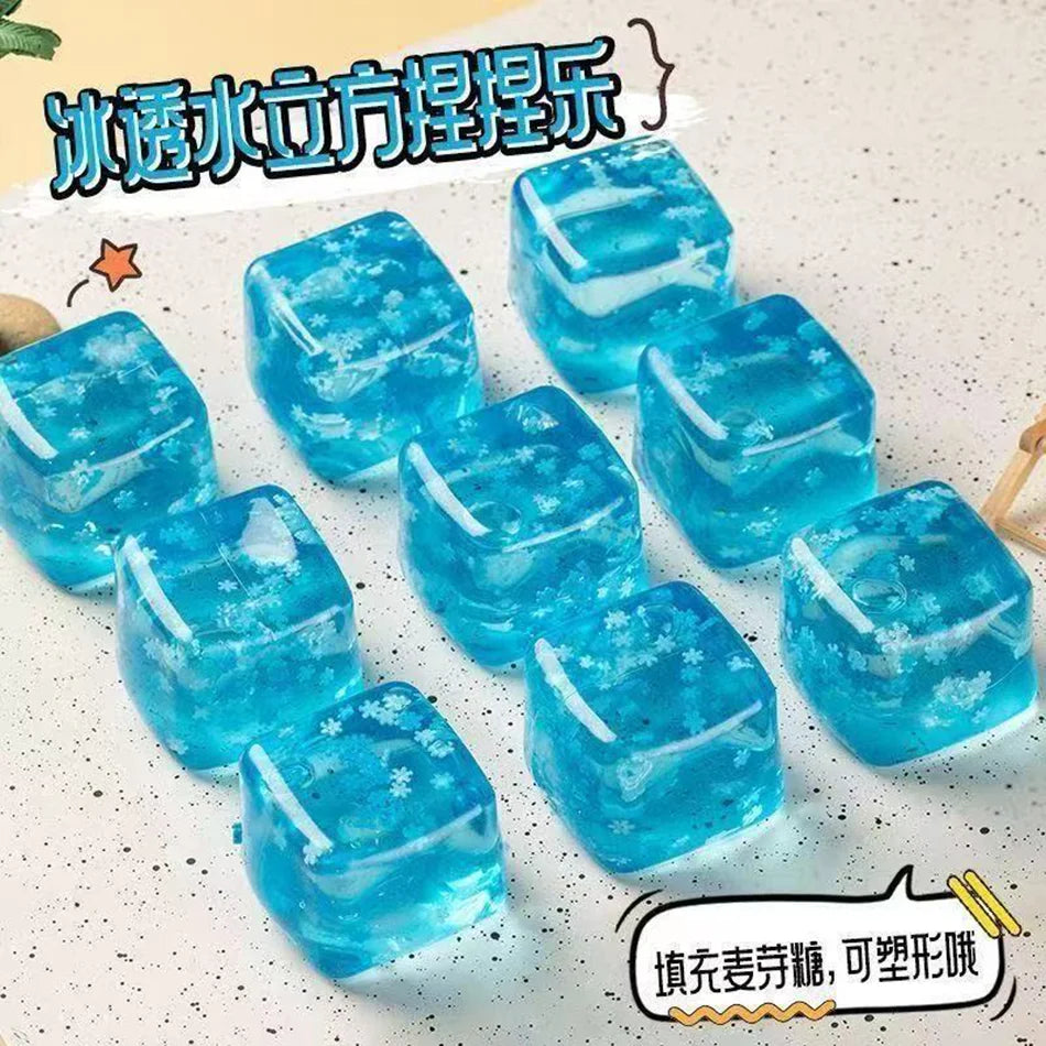Squishy Balls Ice Cube Stress Relief Toy Super Soft Sensory Fidget Toys for Kids Adults Anxiety Relaxation Squeeze Gift