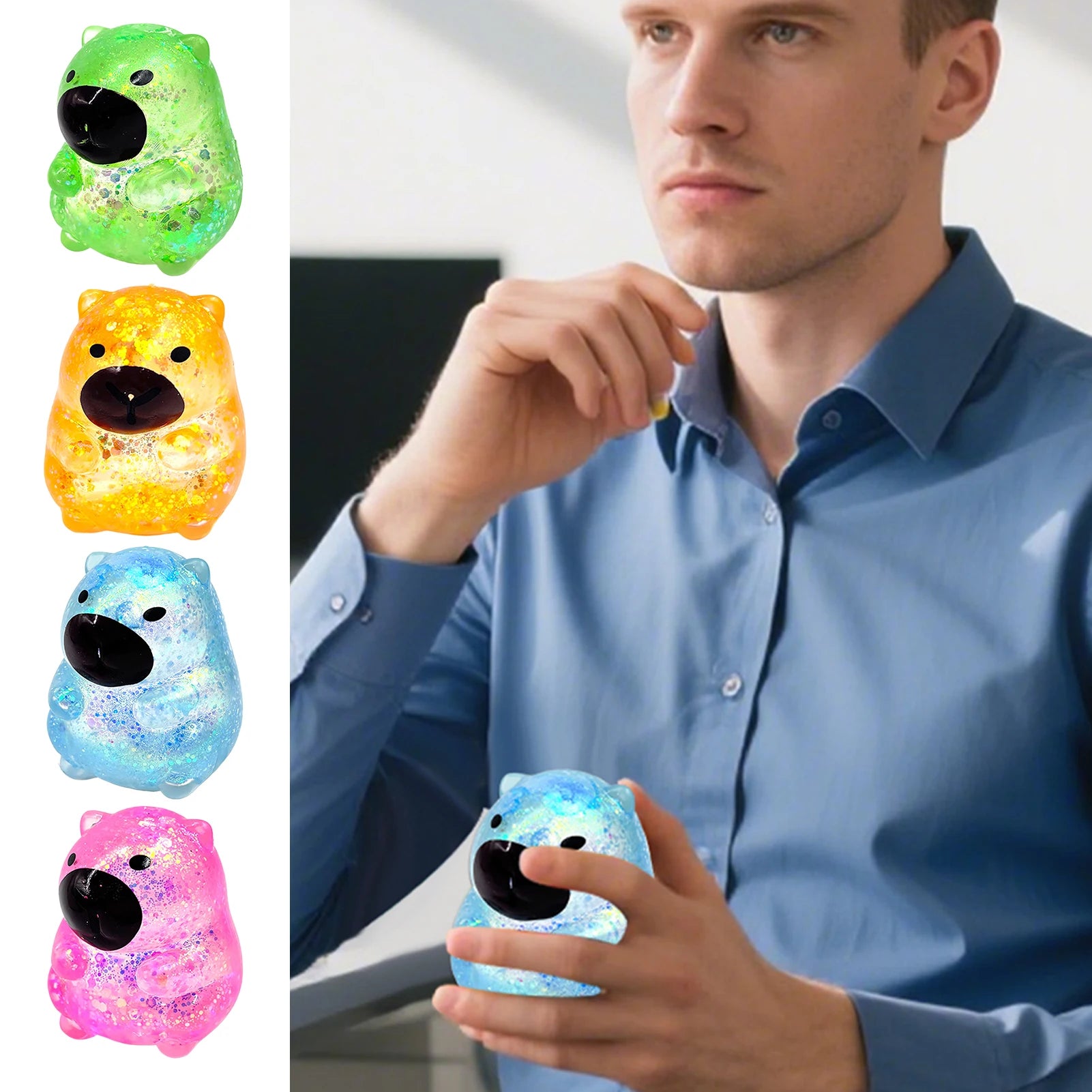 Maltose Cube Stress Squeeze Toy Decompression Small Ice Cubes Anti Stress Slow Rebound Polar Light Colorful Squeeze TPR Block