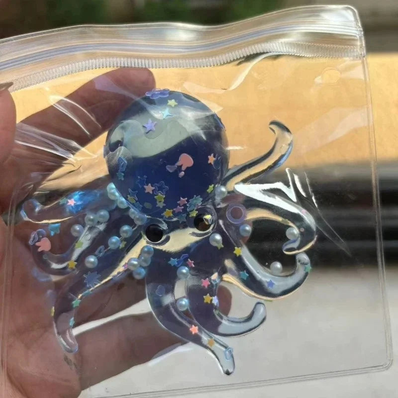Glitter Octopus Taba Squishy Sugar Stress Ball for Kids Cute Animals Squeeze Fidget Toy Squishy Ocean Sensory Decompression Gift