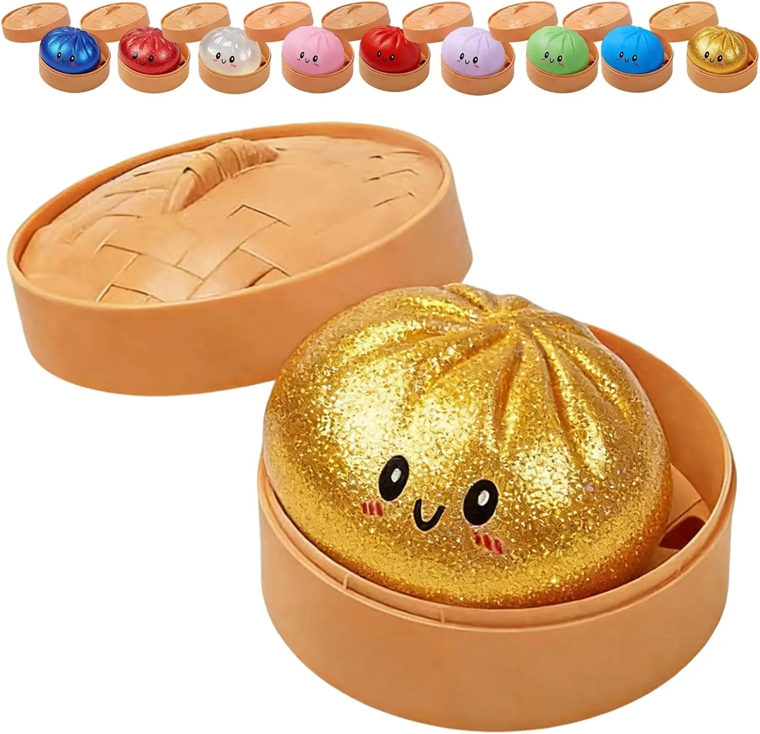 Glitter Dumpling Glitter Dumpling Squishy with Box Dumplings Sensory Squeeze Toy for Stress Relief