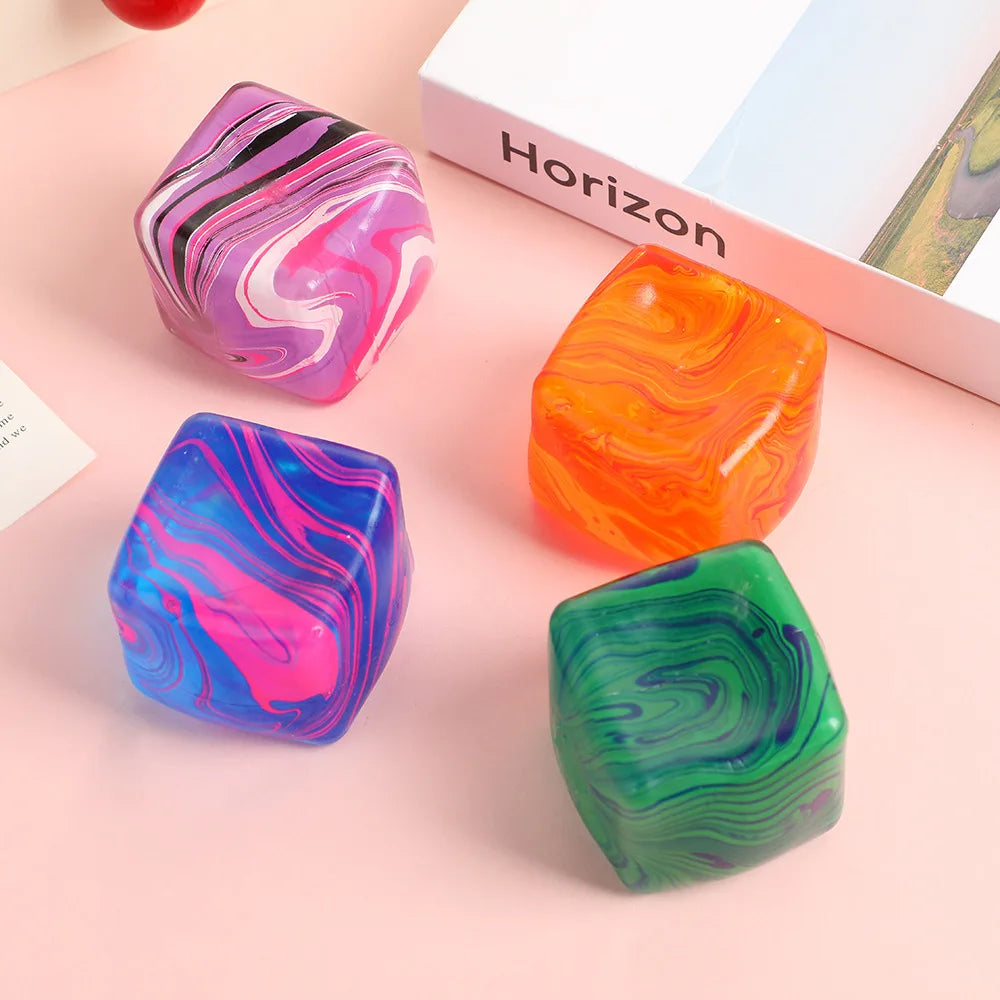 Squishy Balls Ice Cube Stress Relief Toy Super Soft Sensory Fidget Toys for Kids Adults Anxiety Relaxation Squeeze Gift
