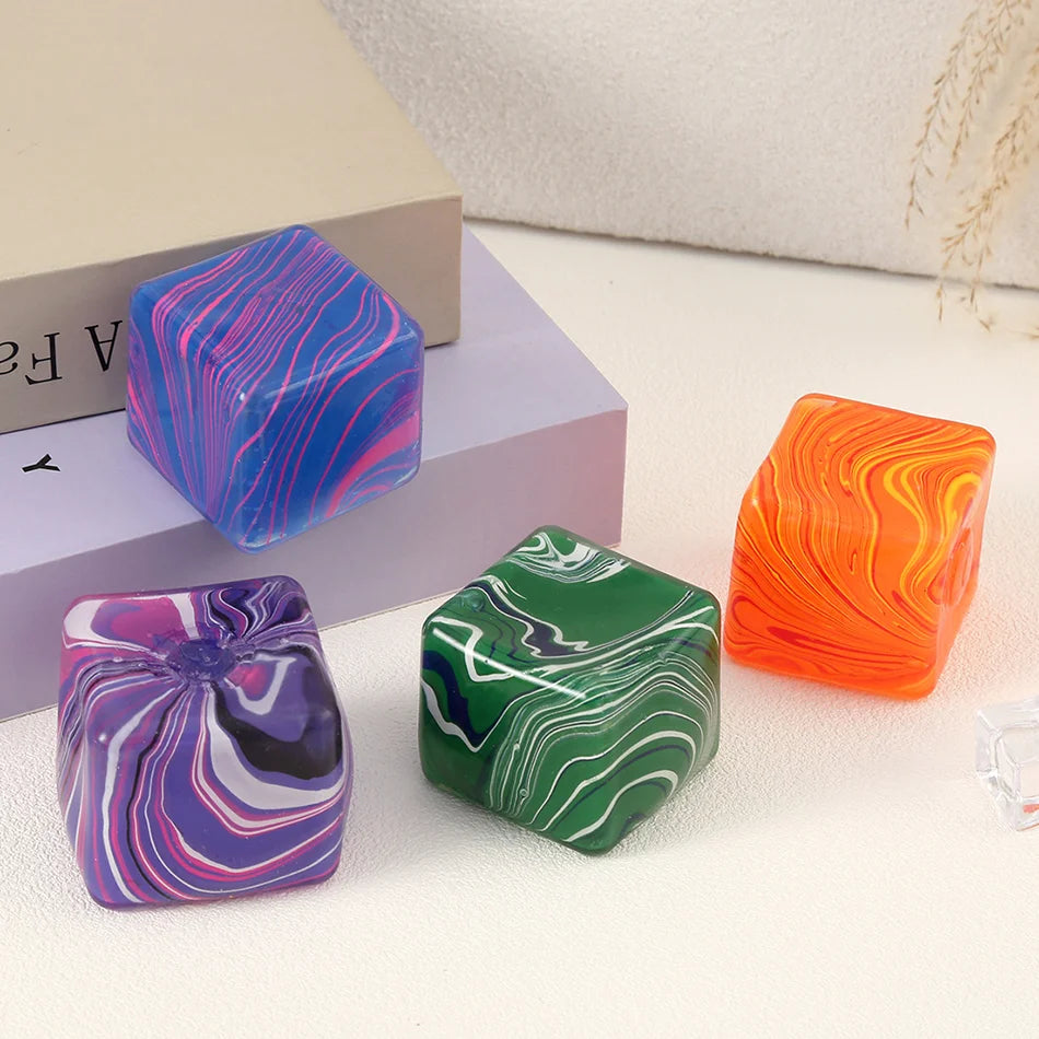 Squishy Balls Ice Cube Stress Relief Toy Super Soft Sensory Fidget Toys for Kids Adults Anxiety Relaxation Squeeze Gift